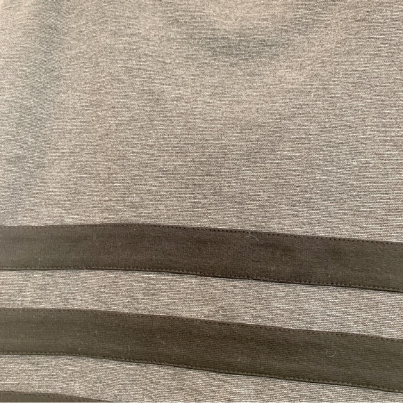 Gray Stretch Mini Pencil Skirt with Black Stripe Detail - Picture 3 of 5